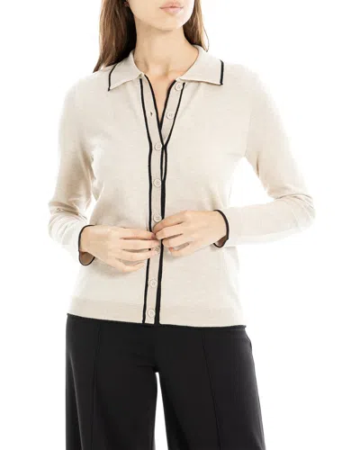 Max Studio Button Front Sweater In Black