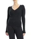 Max Studio Button Front Sweater In Black