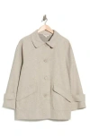 Max Studio Button Front Swing Jacket In Neutral