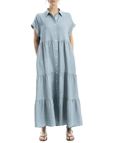 Max Studio Button-front Tiered Maxi Shirt Dress