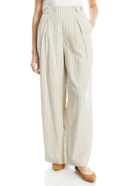 Max Studio Button Tab Wide Leg Trousers In Multi