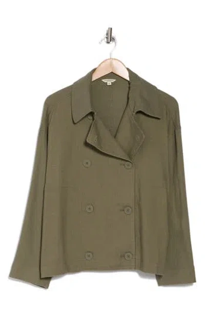 Max Studio Buttoned Twill Jacket In Olive