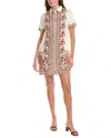 Max Studio Button-front Mini Shirt Dress In Neutral