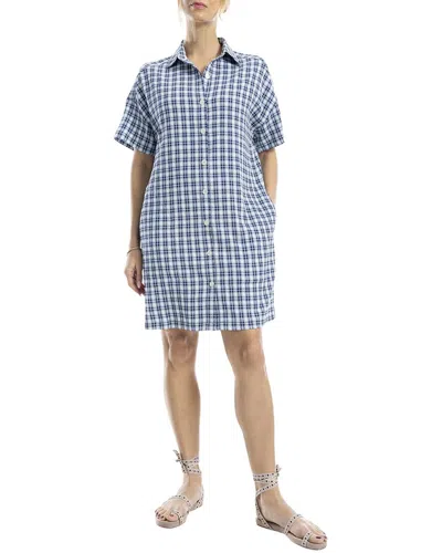 Max Studio Button-front Shirtdress In Blue
