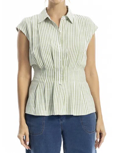 MAX STUDIO MAX STUDIO CAP SLEEVE COLLARED SHIRT