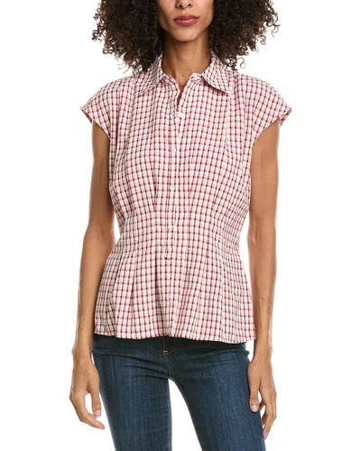 Max Studio Cap Sleeve Collared Shirt In Pink