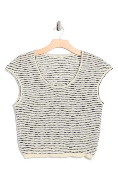 Max Studio Cap Sleeve Crop Sweater In Multi