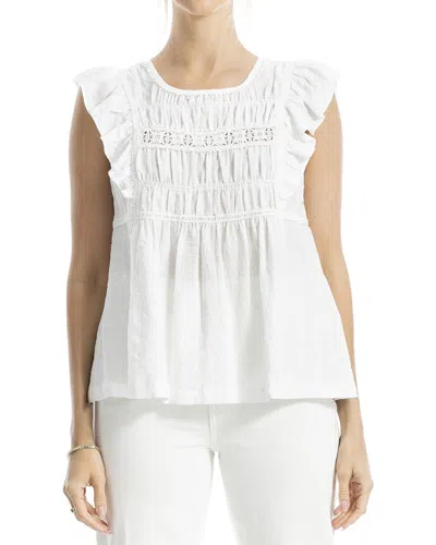 MAX STUDIO MAX STUDIO CAP SLEEVE LACE INSERT BLOUSE