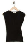 Max Studio Cap Sleeve Wrap Sweater In Black