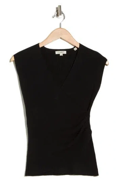 Max Studio Cap Sleeve Wrap Sweater In Black