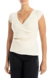 Max Studio Cap Sleeve Wrap Sweater In Ivory
