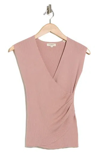 Max Studio Cap Sleeve Wrap Sweater In Pink