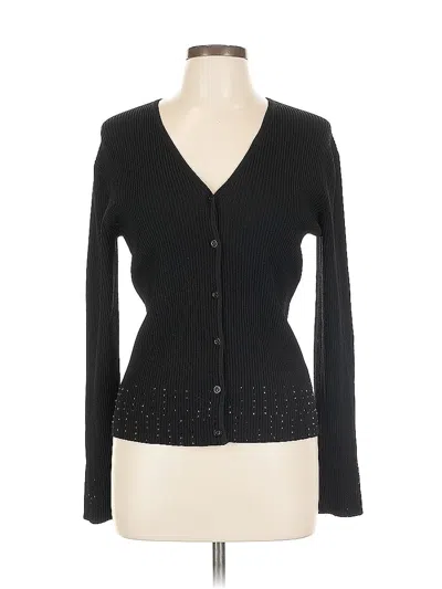 Pre-owned Max Studio Cardigan Sweater In Black