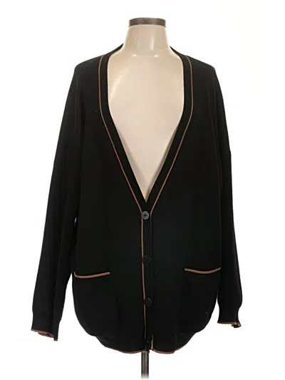 Pre-owned Max Studio Cardigan Sweater In Black