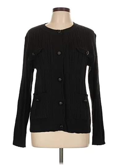 Pre-owned Max Studio Cardigan Sweater In Black