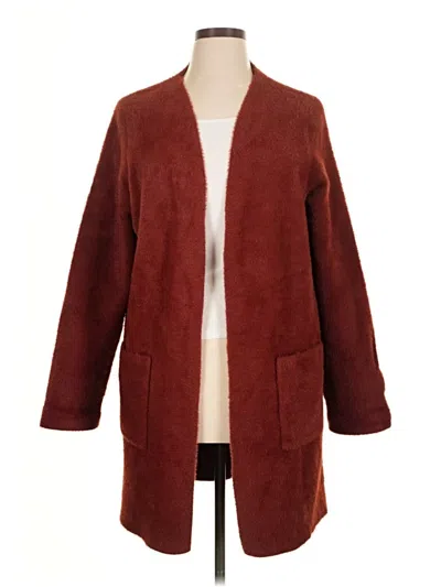 Pre-owned Max Studio Cardigan Sweater In Burgundy