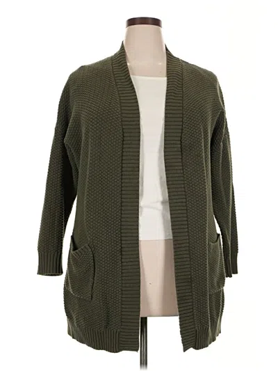 Pre-owned Max Studio Cardigan Sweater In Green