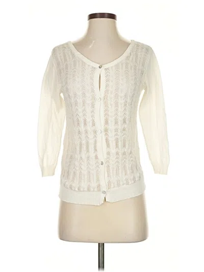 Pre-owned Max Studio Cardigan Sweater In Ivory