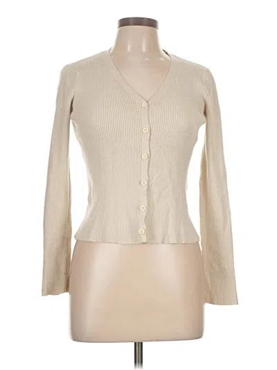 Pre-owned Max Studio Cardigan Sweater In Tan
