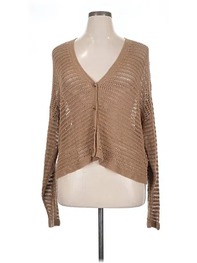 Pre-owned Max Studio Cardigan Sweater In Tan
