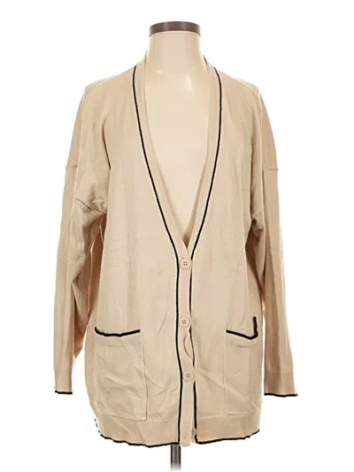 Pre-owned Max Studio Cardigan Sweater In Tan