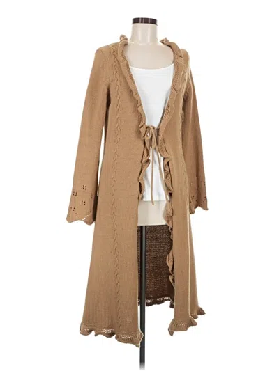 Pre-owned Max Studio Cardigan Sweater In Tan