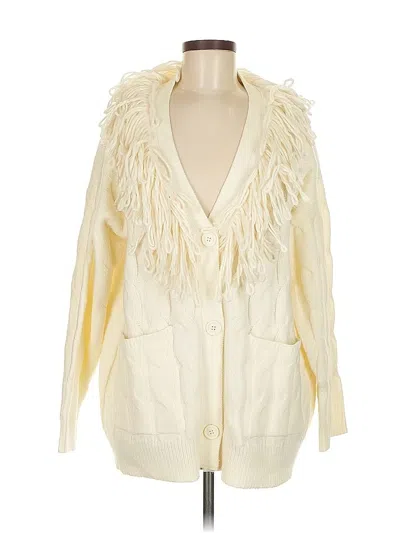 Pre-owned Max Studio Cardigan Sweater In White