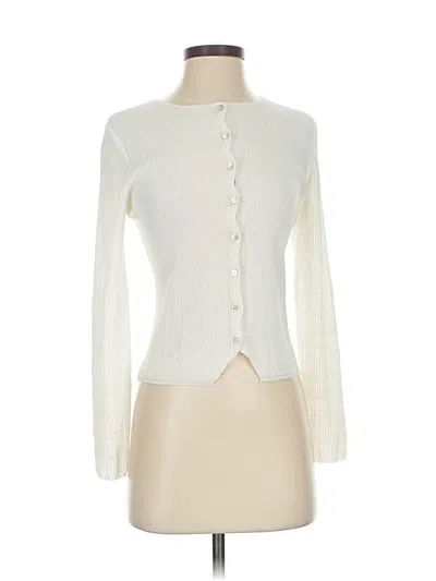 Pre-owned Max Studio Cardigan Sweater In White
