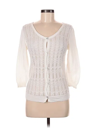 Pre-owned Max Studio Cardigan Sweater In White