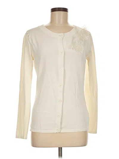 Pre-owned Max Studio Cardigan Sweater In White