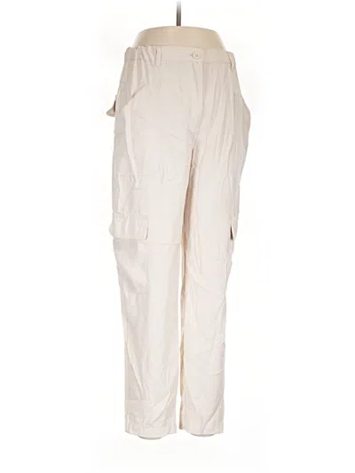 Pre-owned Max Studio Cargo Pants In Ivory
