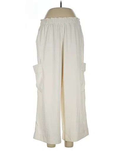 Pre-owned Max Studio Cargo Pants In Ivory