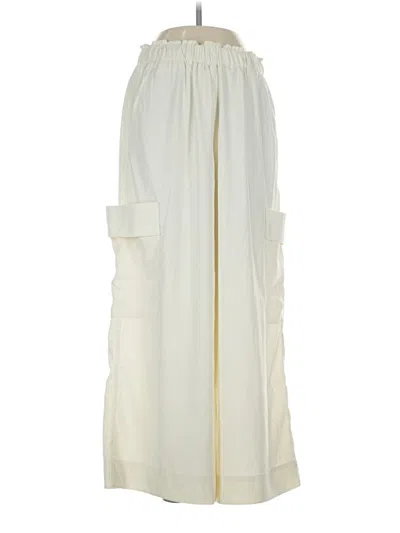 Pre-owned Max Studio Cargo Pants In Ivory