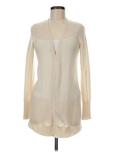 Pre-owned Max Studio Cashmere Cardigan Sweater In Ivory