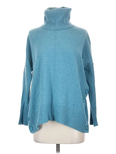 Pre-owned Max Studio Cashmere Pullover Sweater In Blue