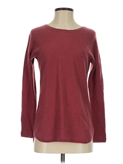 Pre-owned Max Studio Cashmere Pullover Sweater In Burgundy