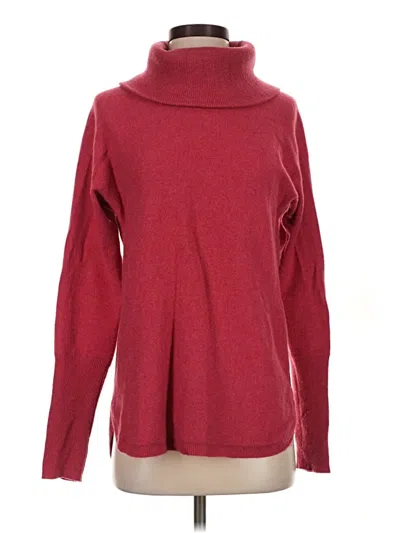Pre-owned Max Studio Cashmere Pullover Sweater In Burgundy