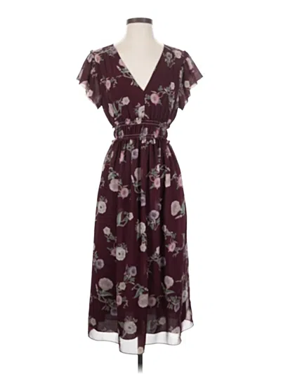 Pre-owned Max Studio Casual Dress In Burgundy