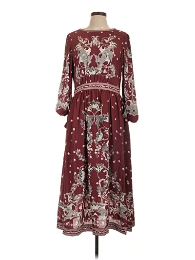 Max Studio Casual Dress In Burgundy