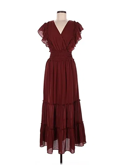 Pre-owned Max Studio Casual Dress In Burgundy