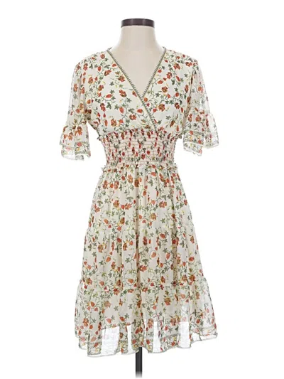 Pre-owned Max Studio Casual Dress In Ivory