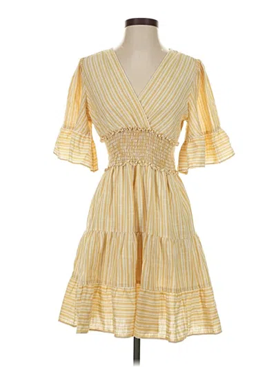 Pre-owned Max Studio Casual Dress In Yellow