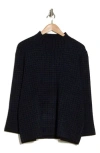 Max Studio Check Mock Neck Sweater In Black/sapphire