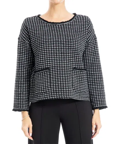 MAX STUDIO MAX STUDIO CHENILLE TWEED CREWNECK TOP