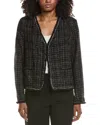 Max Studio Chenille Tweed Jacket In Black