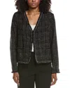 Max Studio Chenille Tweed Jacket In Black