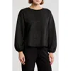 Max Studio Chevron Crewneck Sweater In Black