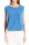 Max Studio Cinch Shoulder Bubble Tank In Cobalt