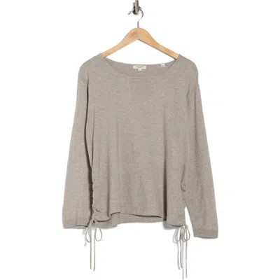 Max Studio Cinching Side Tie Pullover Sweater In Animal Print