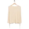 Max Studio Cinching Side Tie Pullover Sweater In Neutral
